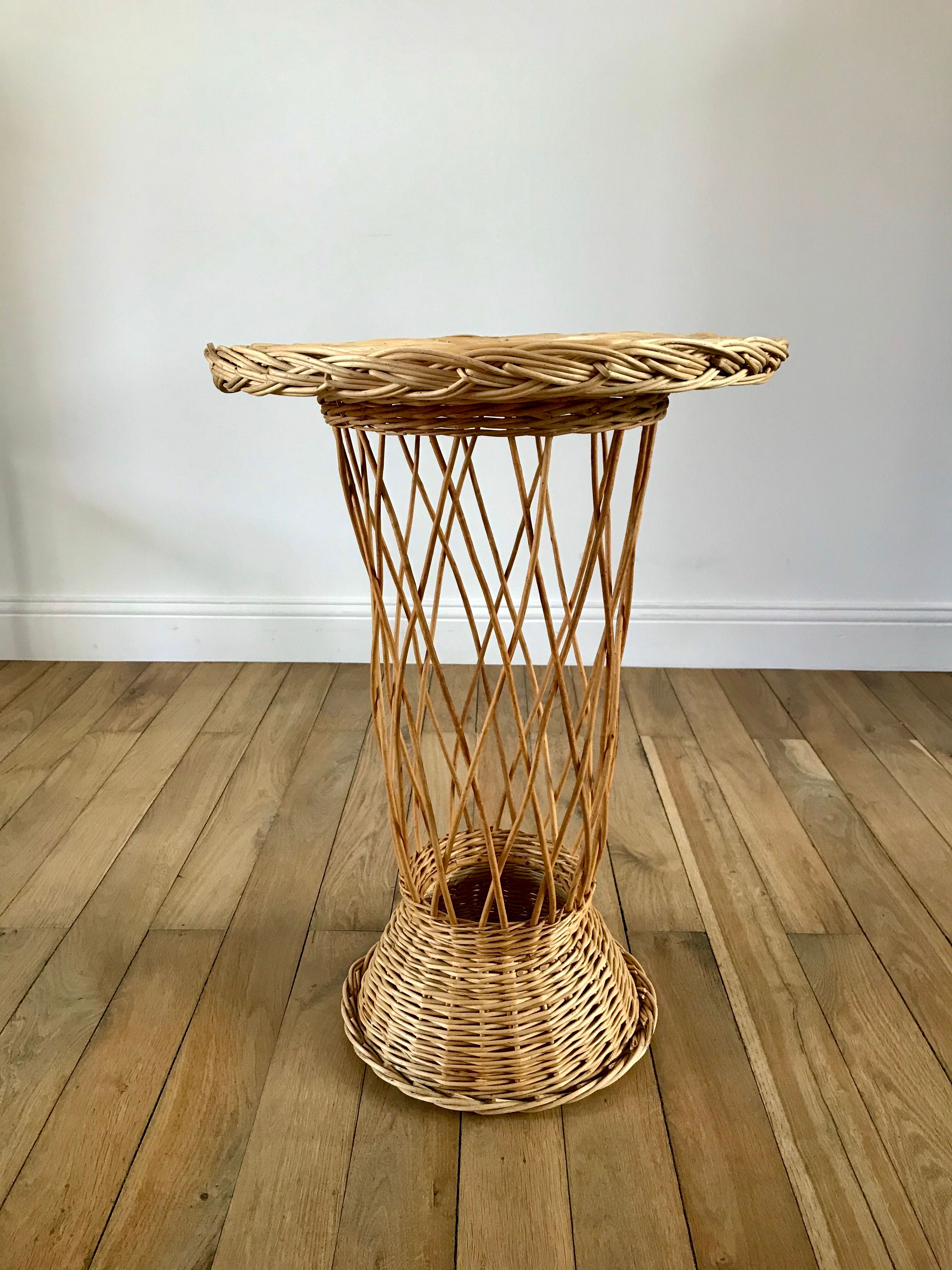 Rattan / bamboo side table 1960s-1970s