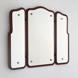 Vintage Scandinavian Mirror with Folding Side Panels