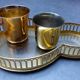 Golden brass tray