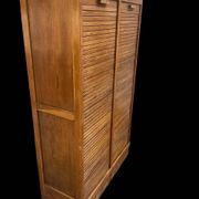 Oak double curtain file cabinet from the 1940s