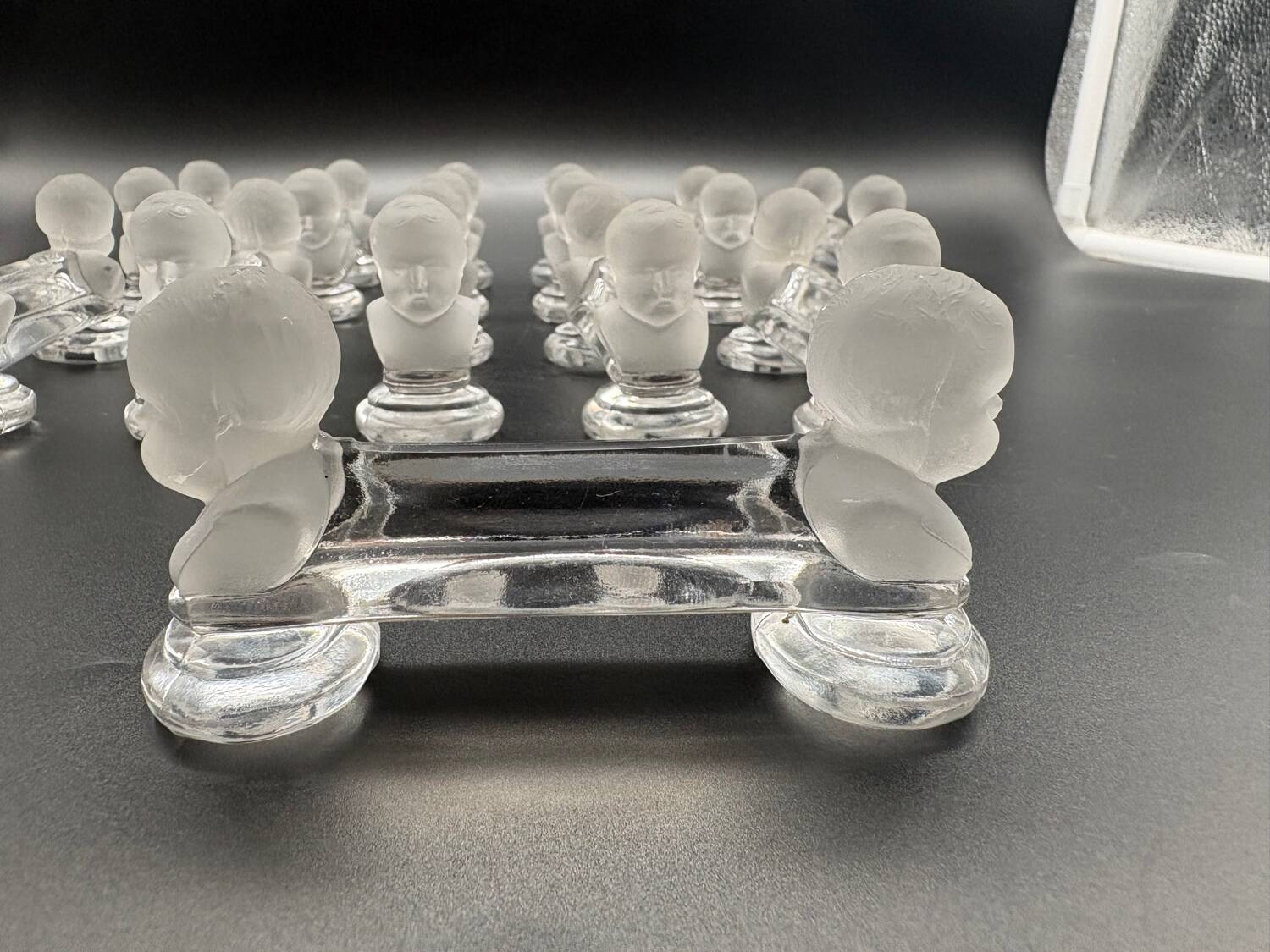 12 Baccarat crystal knife holders, Houdon model, 19th century.