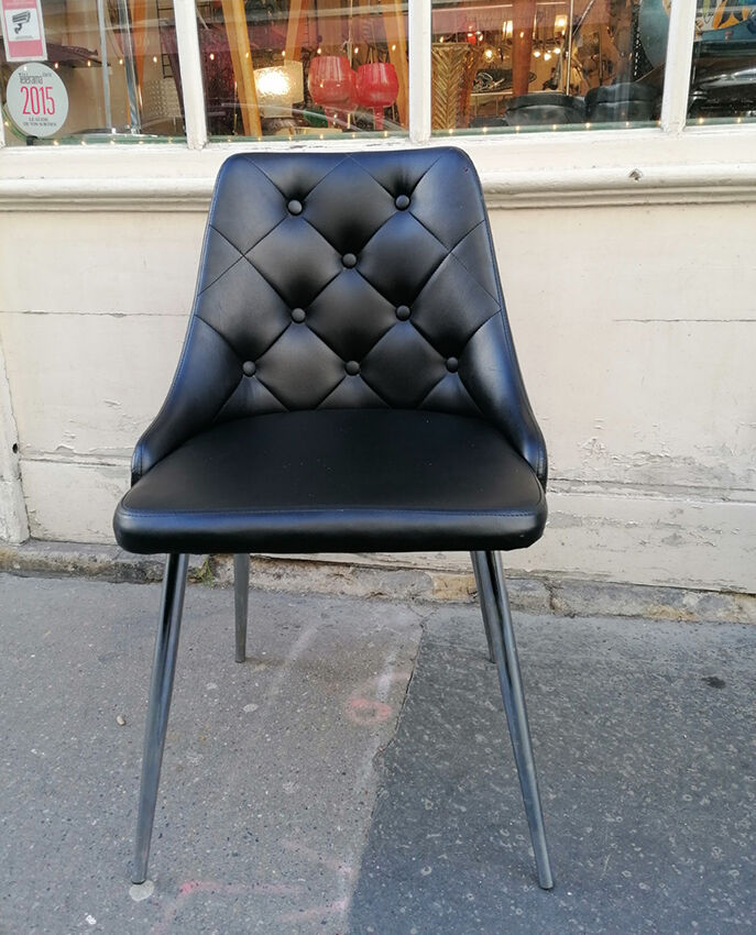 Office chair skaï and chrome, 1970