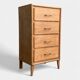 Chiffonnier pieds compas bois brut 1950