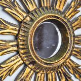 Sun mirror in gilded wood, France, 1960, 38 cm