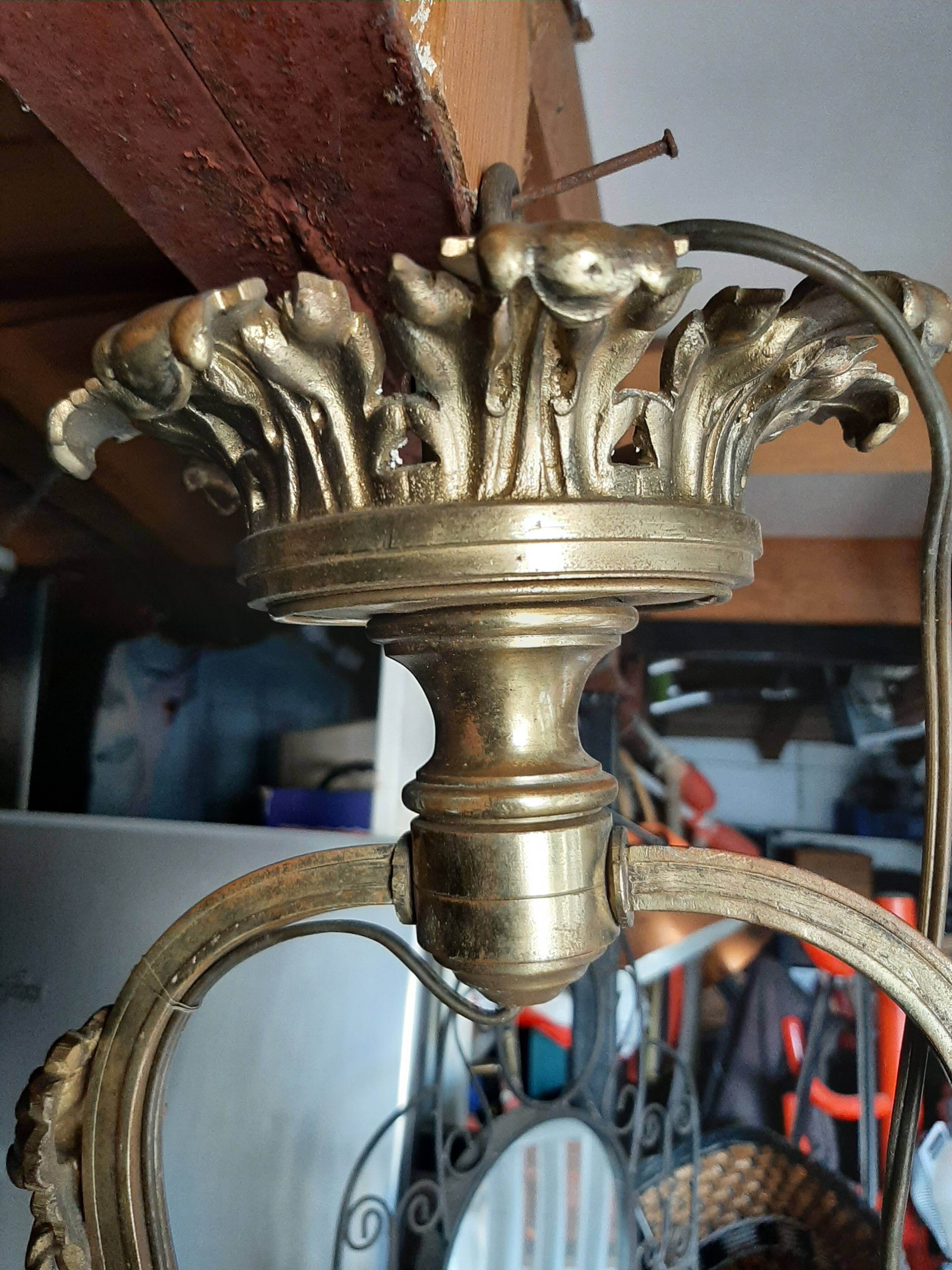 Bronze and Opaline Suspension Lyre - Napoléon III Style