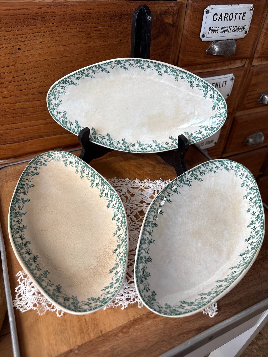 Lot de 3 raviers Terre de Fer Gien modèle Montigny