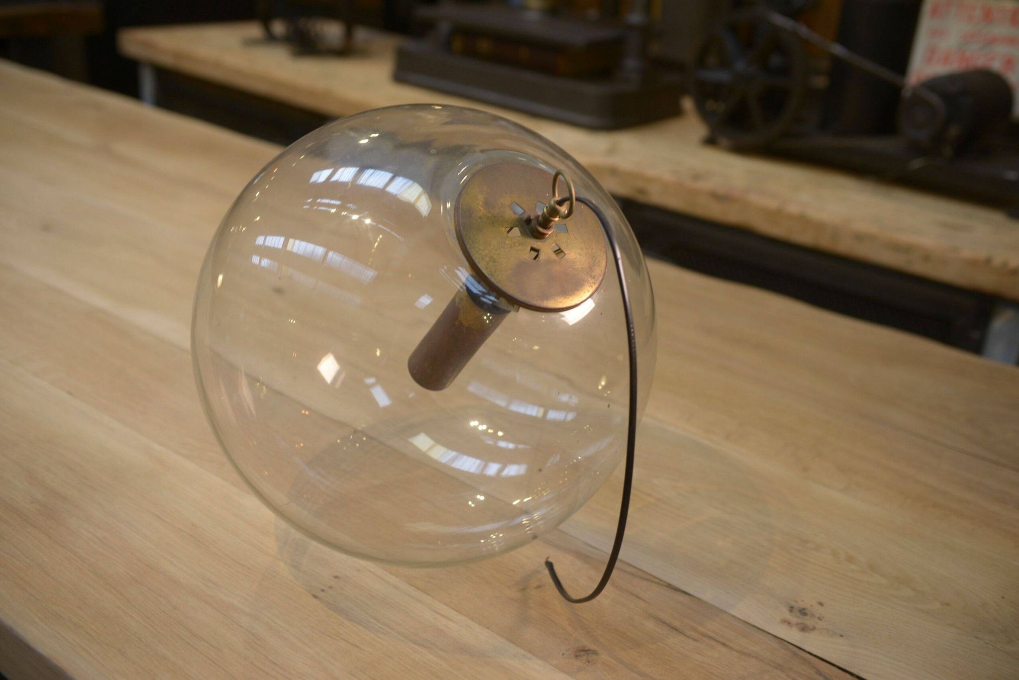 Vintage glass globe pendant lamp