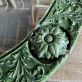 Oval green ceramic mirror - 73x51cm