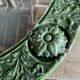 Oval green ceramic mirror - 73x51cm