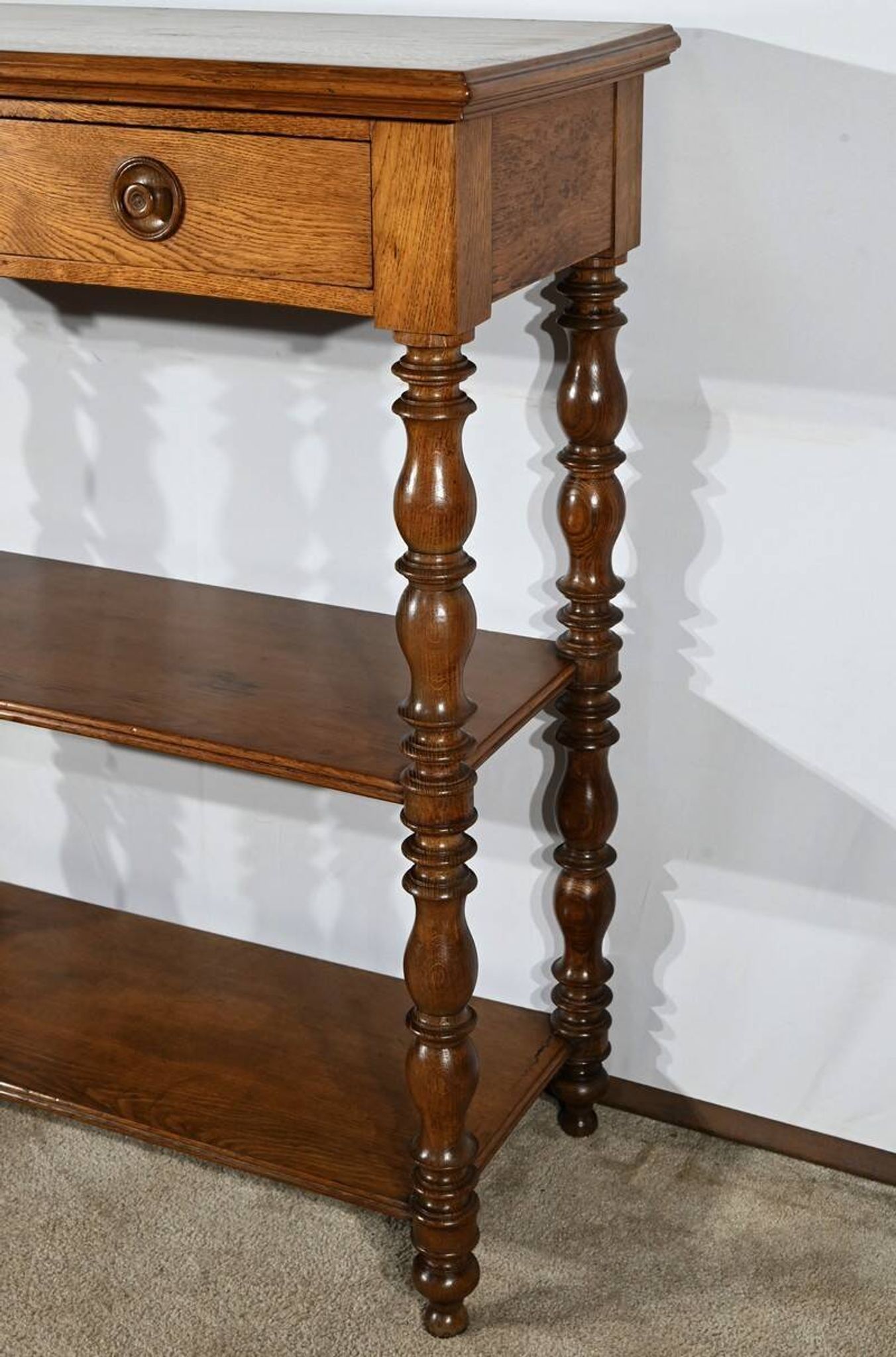 Sideboard at waist height, oak console, Louis Philippe style, 2nd part of the 19th century.