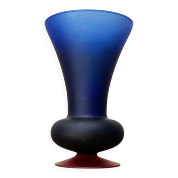 Vase en verre de la série Satinato italienne attribué à Carlo Moretti, années 1970