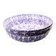Saladier XL en faïence moucheté bleu marine et blanc