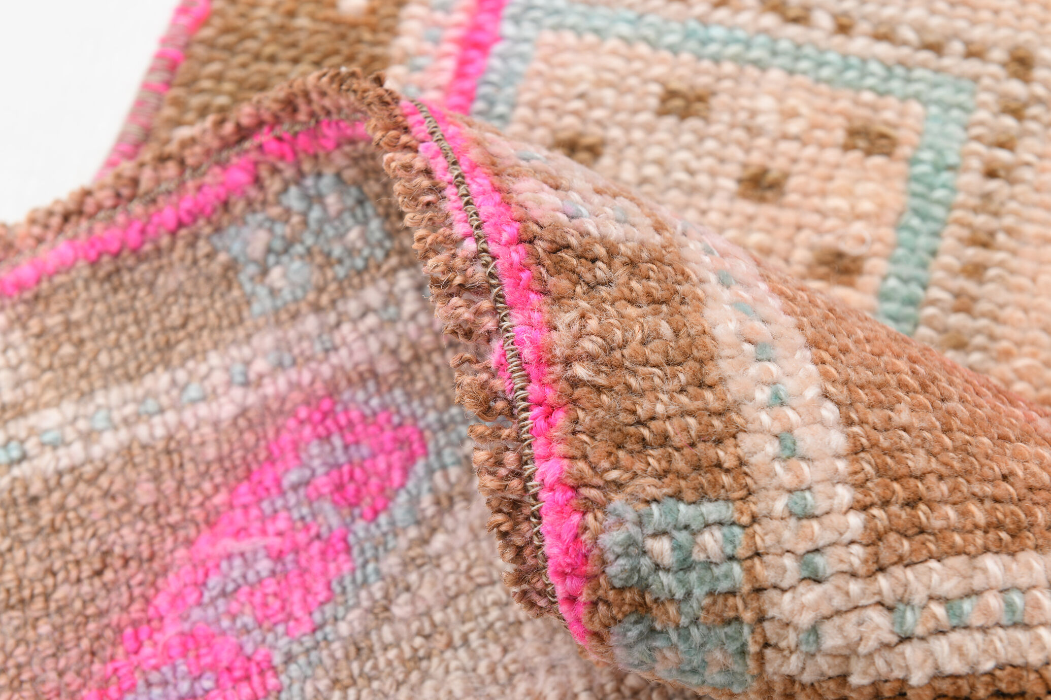 Handmade Wool İn Vintage Door Mat Rug