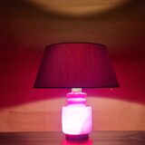 Red illuminated opaline glass table lamp by Peill and Puzzler, Germany 1960s