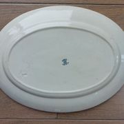 Large serving dish Terre de fer Creil Montereau