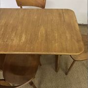 Vintage wooden table and 4 chairs set