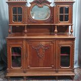 Louis XVI two-part sideboard in carved walnut