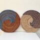 Duo of rattan trays for wall decoration