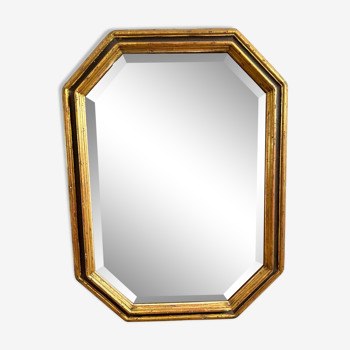 Large golden octagonal mirror - 446008