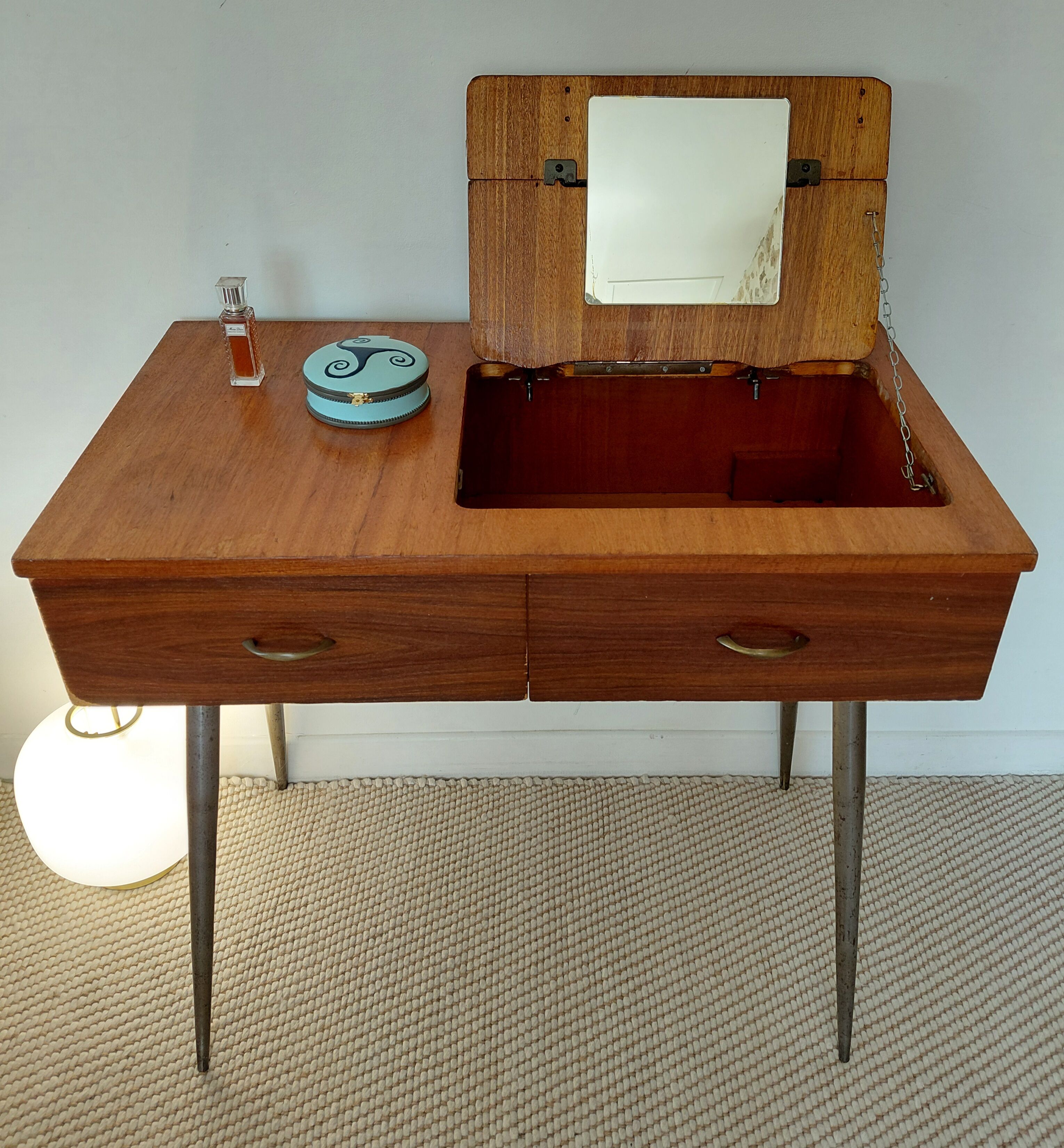 Scandinavian hairdresser in teak veneer - 1960s