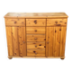English chest of drawers, solid pine sideboard, 7 drawers and 2 doors