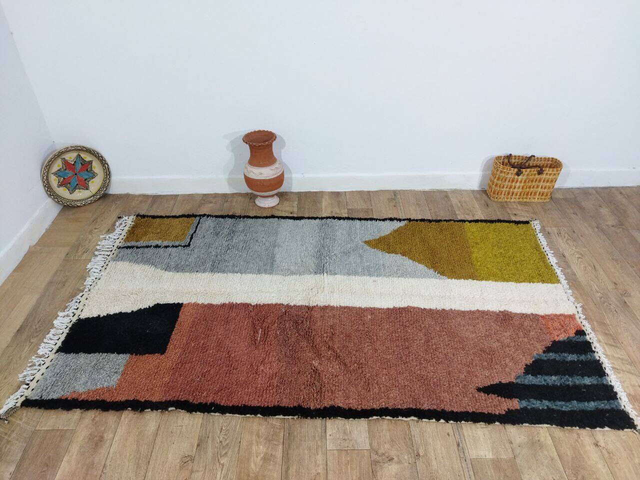Handmade wool Berber rug 250 X 140 CM