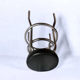 Vintage bar stool in black skai and chrome metal