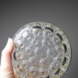 Large crystal flower pick with vintage silver metal rim Reims 31 alveol