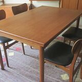 Large mid century teak extendable dining table 244 x 90 cm, Denmark 1960s