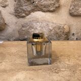 Transparent and gold glass table lighter - 70s