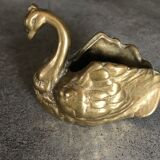 Old zoomorphic pocket tray in bronze, in the shape of a swan