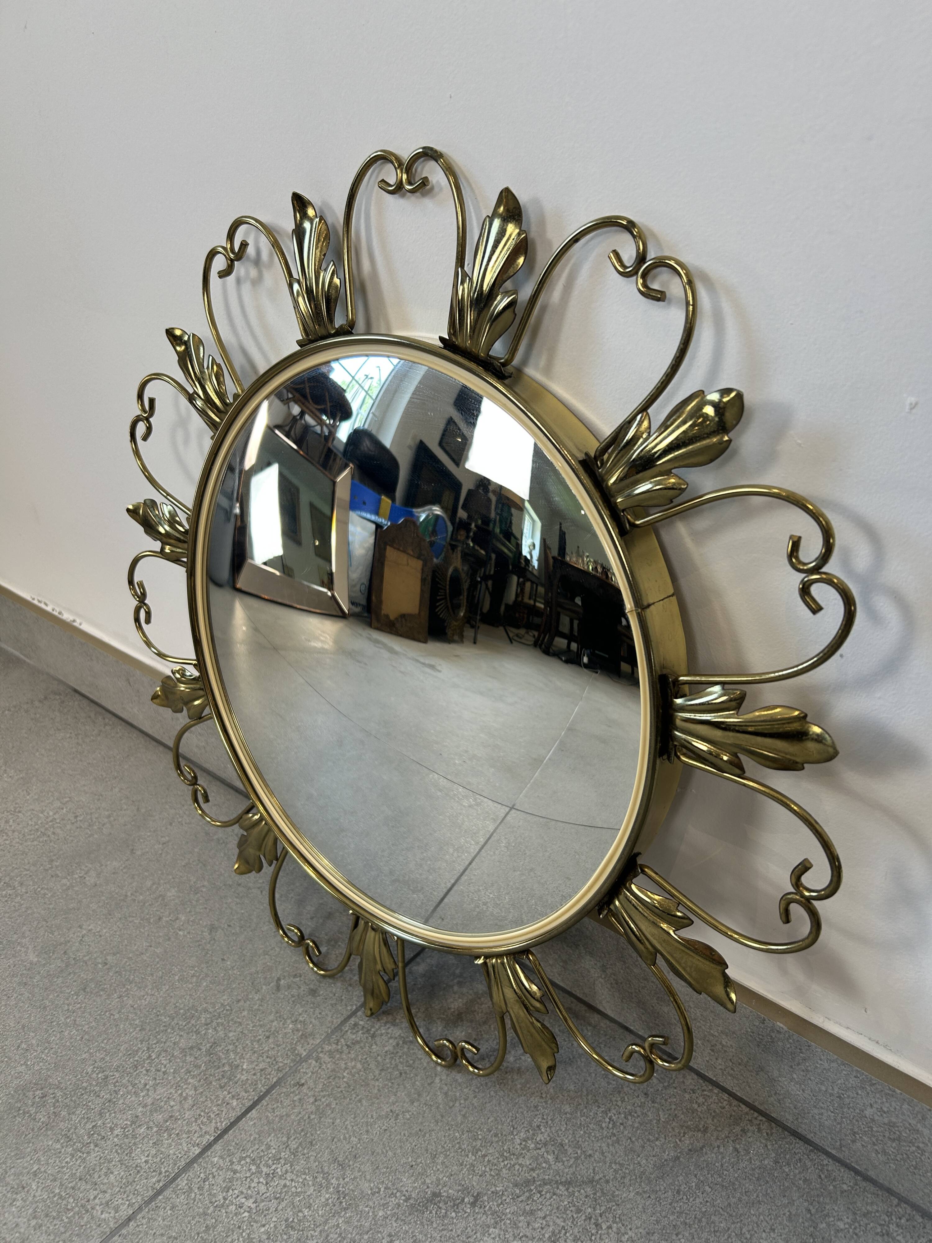 Golden metal convex sun mirror