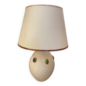 Ceramic lamp with jewelry decorations