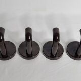 Set of 4 vintage 70s wall hooks, 10 cm