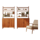 Pine libraries by Carl Malmsten with cabinets, pair, Sweden, 20th century