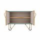 Mid-Century Modern Style Solid Wood and Colored Glass Italian Sideboard