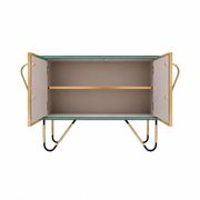 Buffet italien en bois massif et verre coloré de style mid-century modern