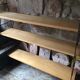 Wall shelf String lacquered metal black and light wood 1960