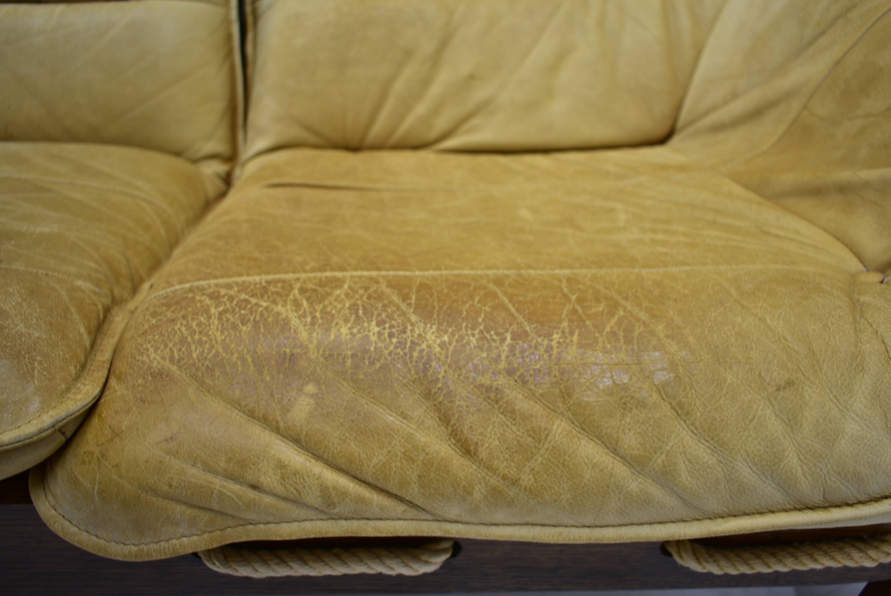 1970s Three Seater leather Sofa , Brazil