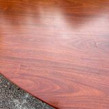 Vintage oval wooden and metal dining table from the 60s and 70s