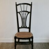 Chaise de nourrice provençale avec assise cannée ancienne