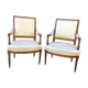 Pair of Louis XVI style armchairs solid walnut