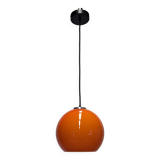 Orange opaline ball pendant light, 60s/70s