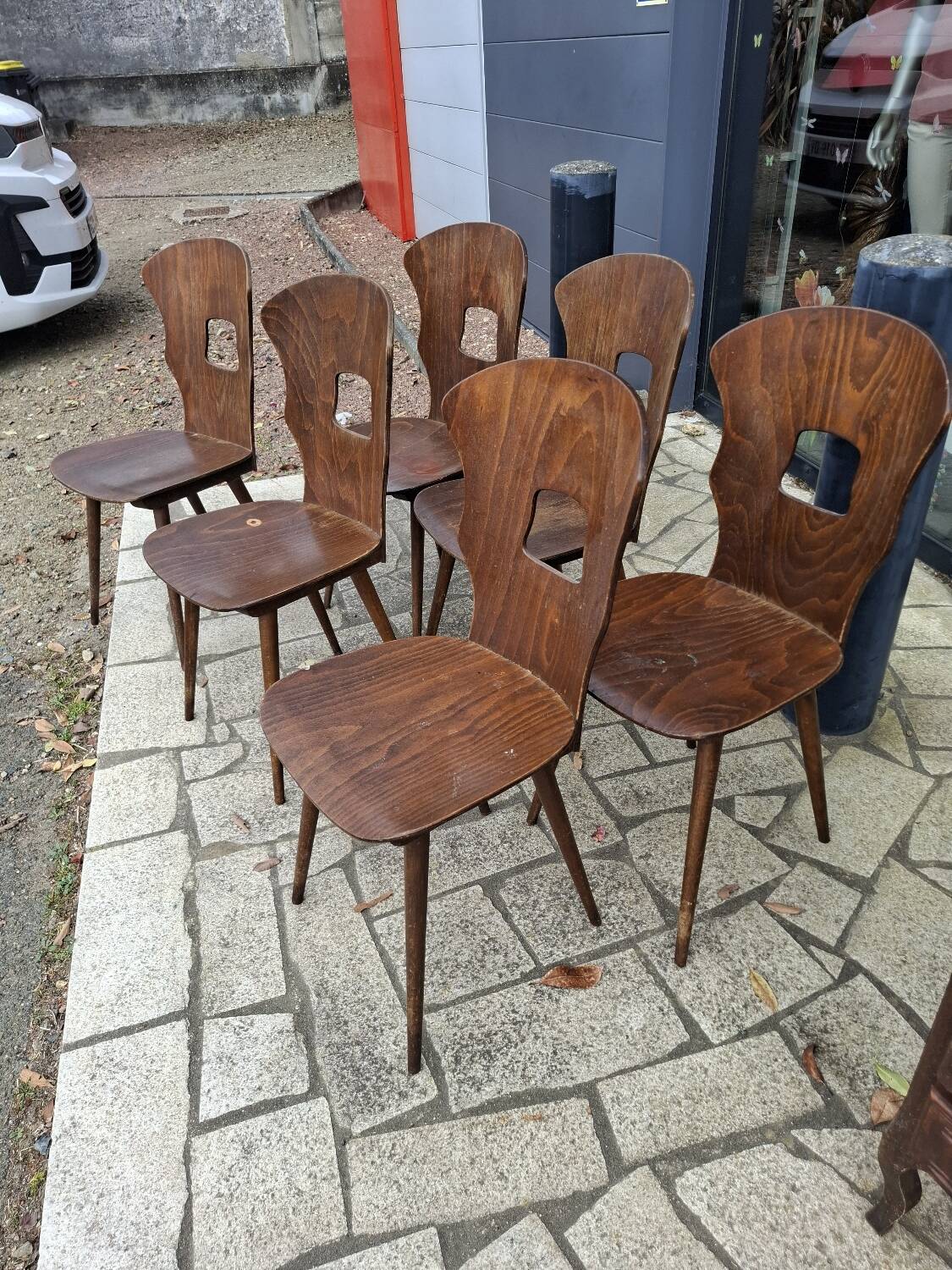 Lot of 12 Baumann chairs model Gentiane.