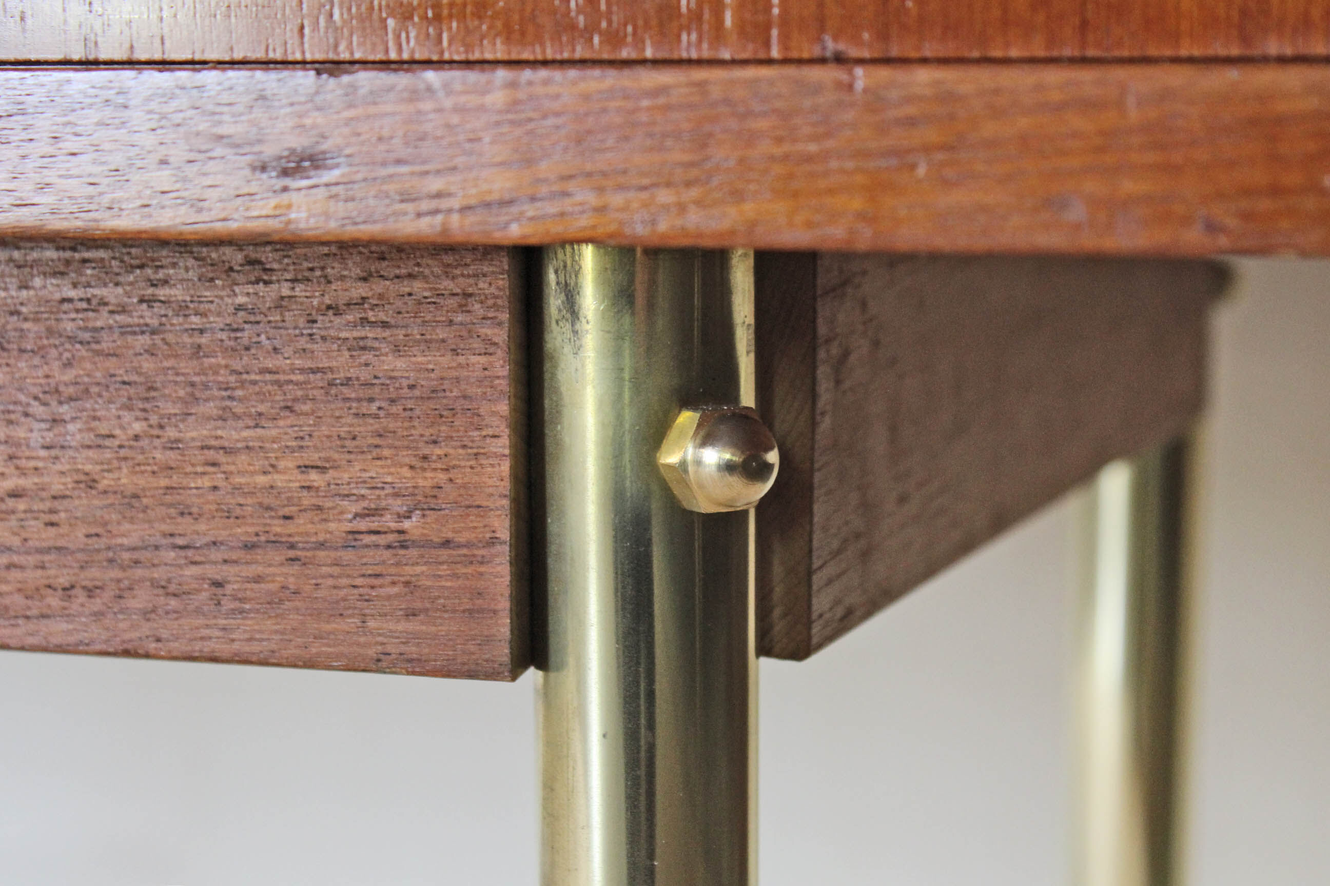 Scandinavian sideboard in solid teak wood and brass, 1950s Swedish vintage