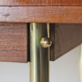Scandinavian sideboard in solid teak wood and brass, 1950s Swedish vintage