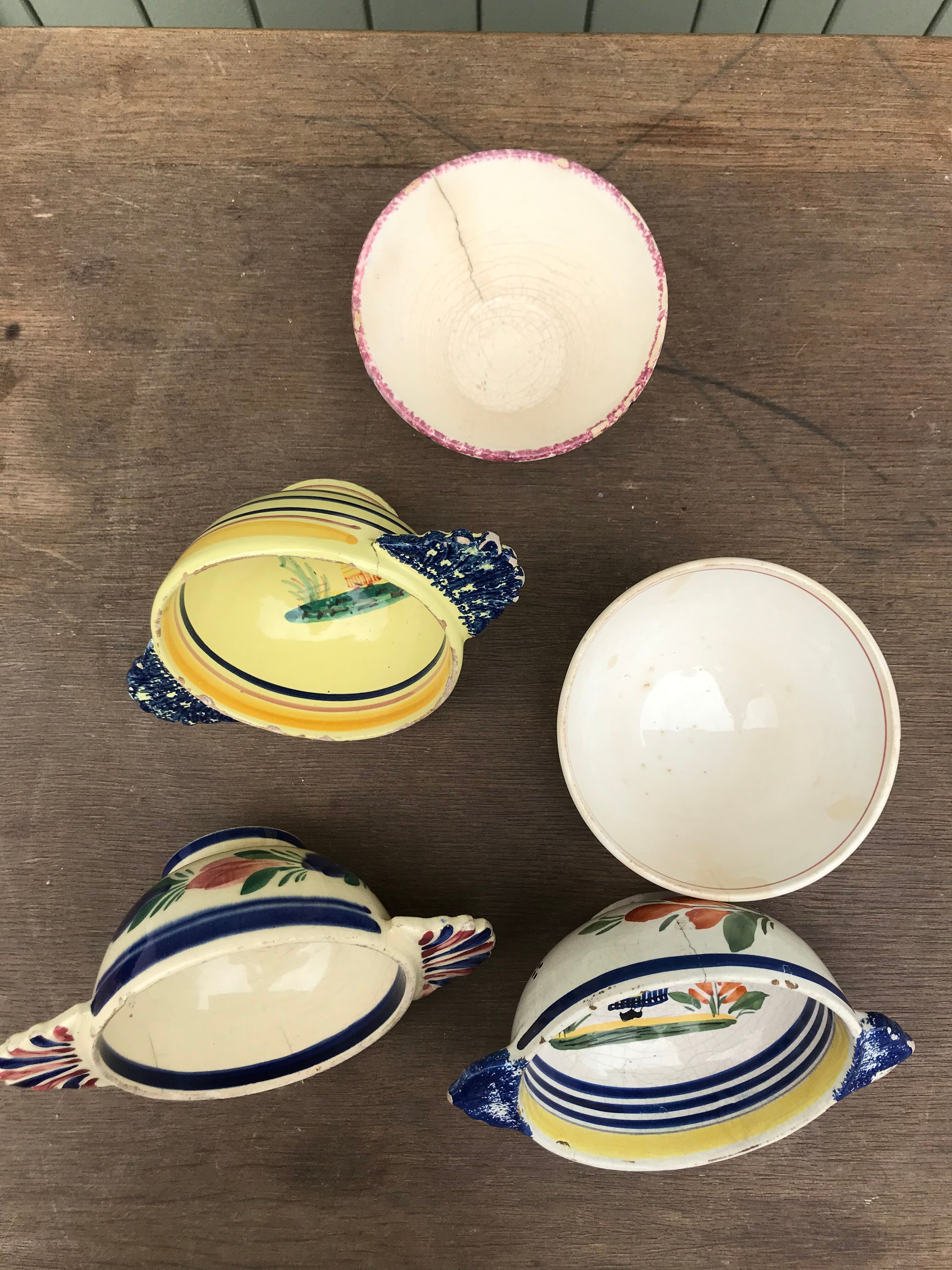 Set of 5 Breton cups Quimper