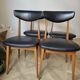 4 chaises scandinaves en skaï et bois