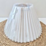 Danish Design table lamp, Koefoed ceramic, pleated lampshade, mid century interior