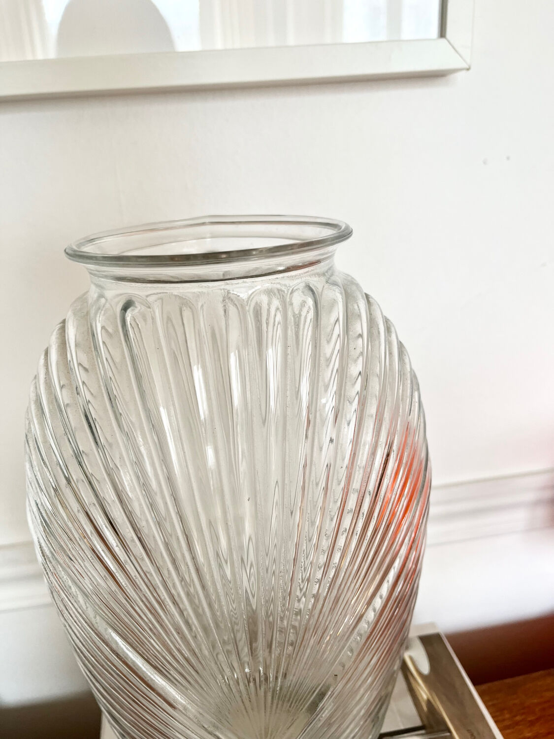 Vintage draped glass vase